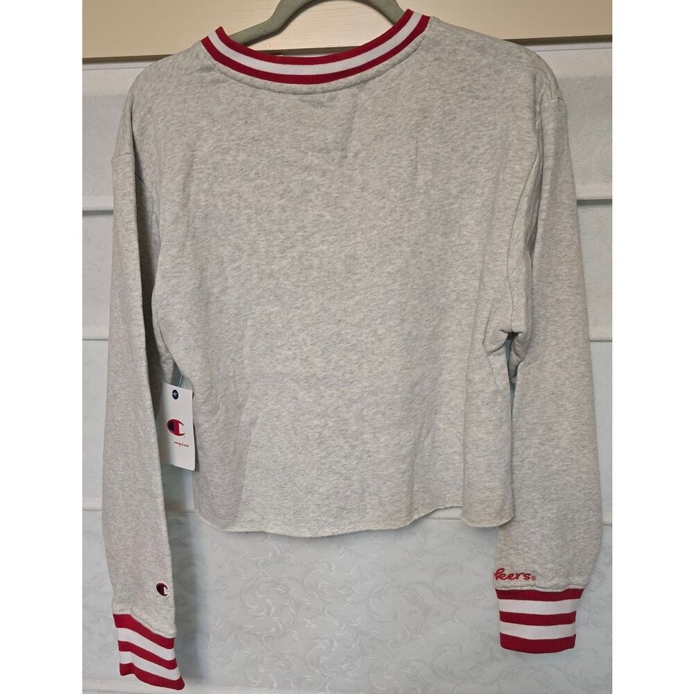 Champion Nebraska Cornhuskers Women's M Cropped Varsity Sweatshirt Gray NWT NCAA - Picture 6 of 8